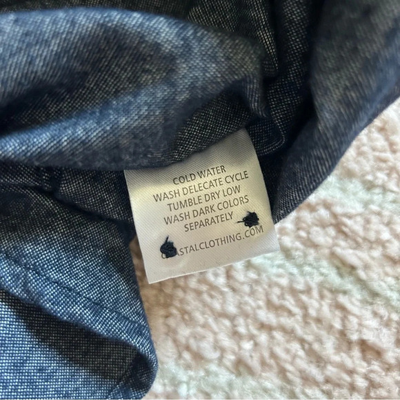 NWT Coastal Marled Navy Cotton Flannel Button Down Shirt Size XXL - Picture 5 of 10